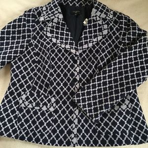 Talbots Blue and White Cotton Fully Lined Size 16W